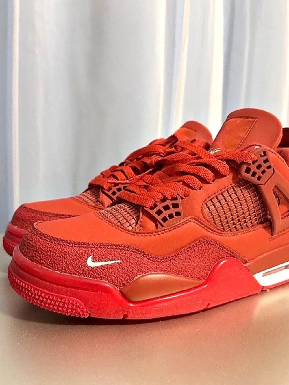 Nike Air Jordan 4 Red & White Sneakers Like New